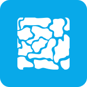 Abstract white pattern on blue background.